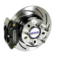 Strange Pro Series Rear Brake Kit For H1147 Ends with 2.500â€³ Brake Offset With Slotted Rotors, Four Piston Calipers & Hard Metallic Pads